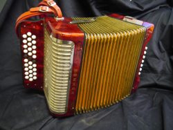 Hohner Trichord III with red straps